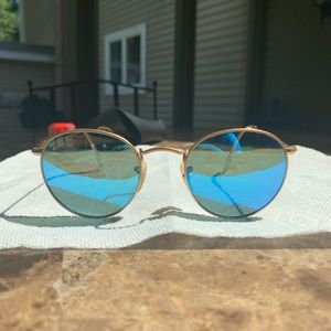 Ray-Ban Round Flash in Blue (Polarized)